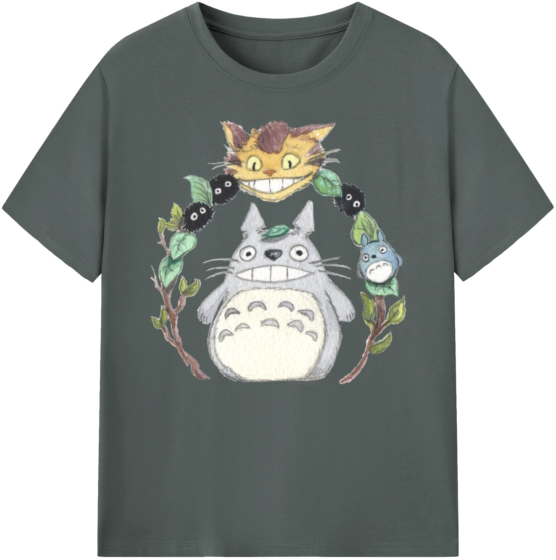 （画像用） となりのトトロ 草壁メイ 草壁サツキ My Neighbor Totoro Satsuki Kusakabe Mei Kusakabe 綿100％ メンズ半袖Tシャツ｜肌触りやわらか＆通気性
